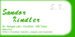 sandor kindler business card